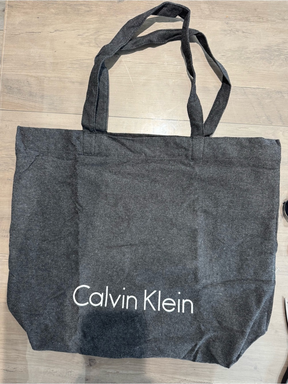 Calvin Klein Gray Canvas Tote Bag with Logo